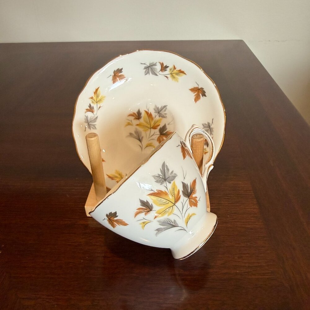 Colclough English Tea Cup and Saucer Set - Autumn Leaves